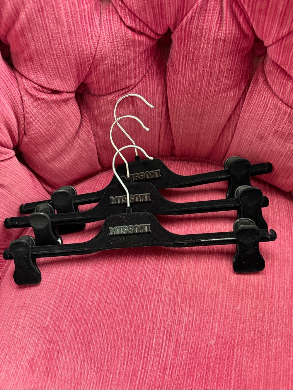 Missoni Black Velvet Skirt Clip Hangers (Set of 3)